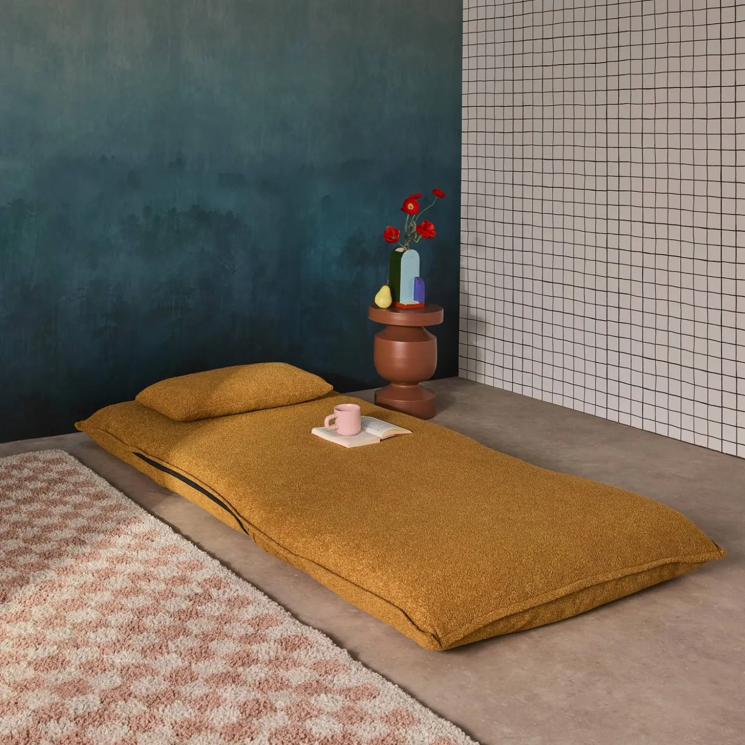 1-Sitzer Schlafsessel mit Bezug aus strukturiertem Bouclé