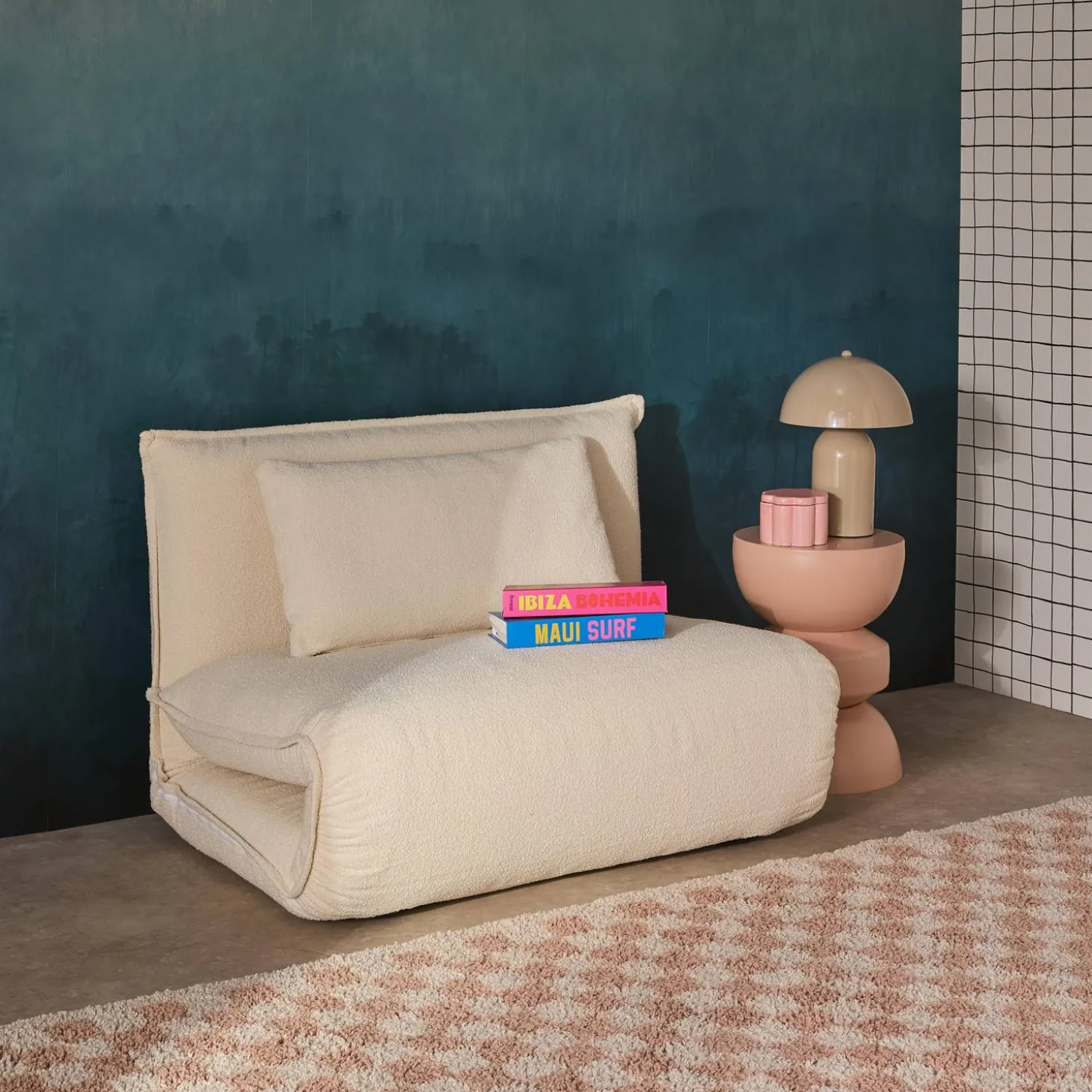 1-Sitzer Schlafsessel mit Bezug aus strukturiertem Bouclé
