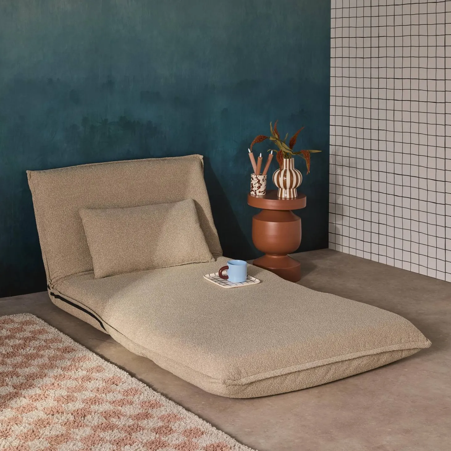1-Sitzer Schlafsessel mit Bezug aus strukturiertem Bouclé