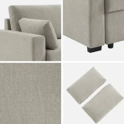 3-Sitzer Schlafsofa Chenille-Bezug