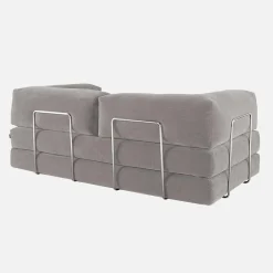 3-Sitzer-Schlafsofa im Vintage-Stil mit Cordbezug und verchromtem Außengestell