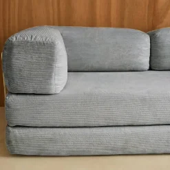 3-Sitzer-Schlafsofa im Vintage-Stil mit Cordbezug und verchromtem Außengestell