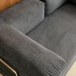 3-Sitzer-Schlafsofa im Vintage-Stil mit Cordbezug und verchromtem Außengestell