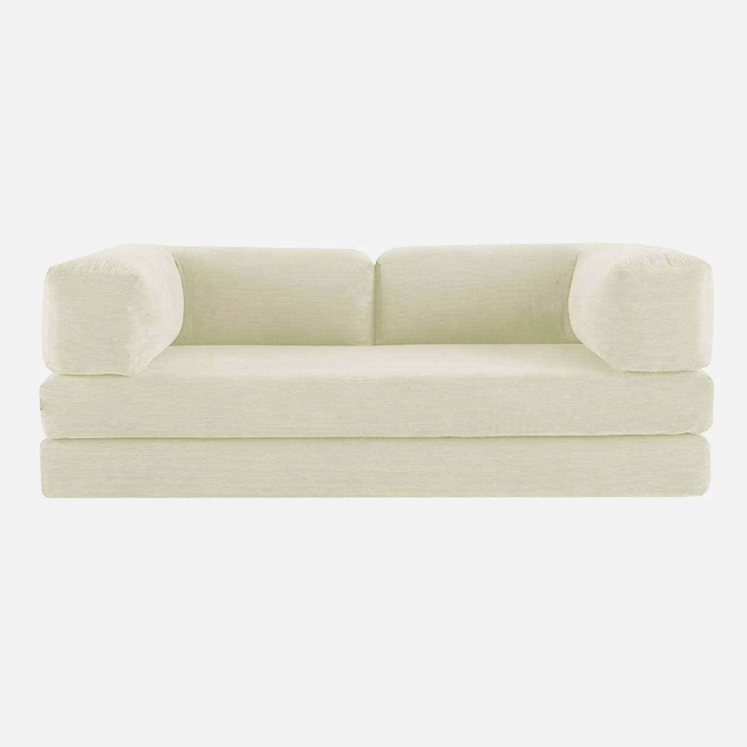 3-Sitzer-Schlafsofa im Vintage-Stil mit Cordbezug und verchromtem Außengestell