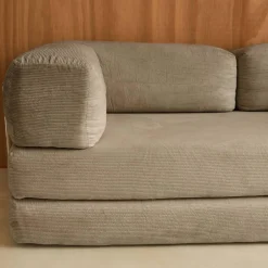 3-Sitzer-Schlafsofa im Vintage-Stil mit Cordbezug und verchromtem Außengestell
