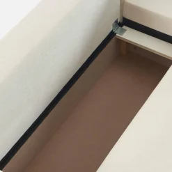 3-Sitzer Schlafsofa mit beidseitig montierbarer Recamiere, Stoffbezug und Stauraum
