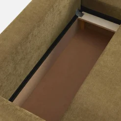 3-Sitzer Schlafsofa mit beidseitig montierbarer Recamiere, Stoffbezug und Stauraum