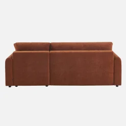 3-Sitzer Schlafsofa mit beidseitig montierbarer Recamiere, Stoffbezug und Stauraum