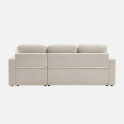 3-Sitzer Schlafsofa mit beidseitig montierbarer Recamiere und Bouclé-Bezug