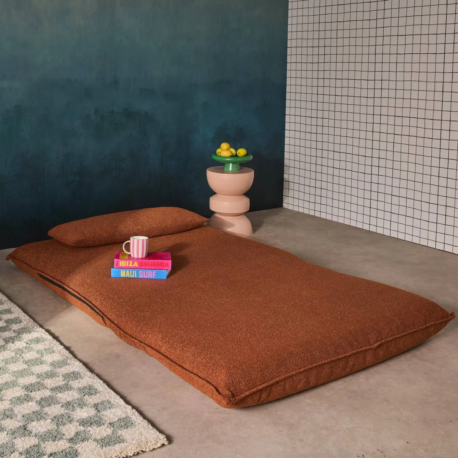 2-Sitzer Schlafsofa mit Bezug aus strukturiertem Bouclé