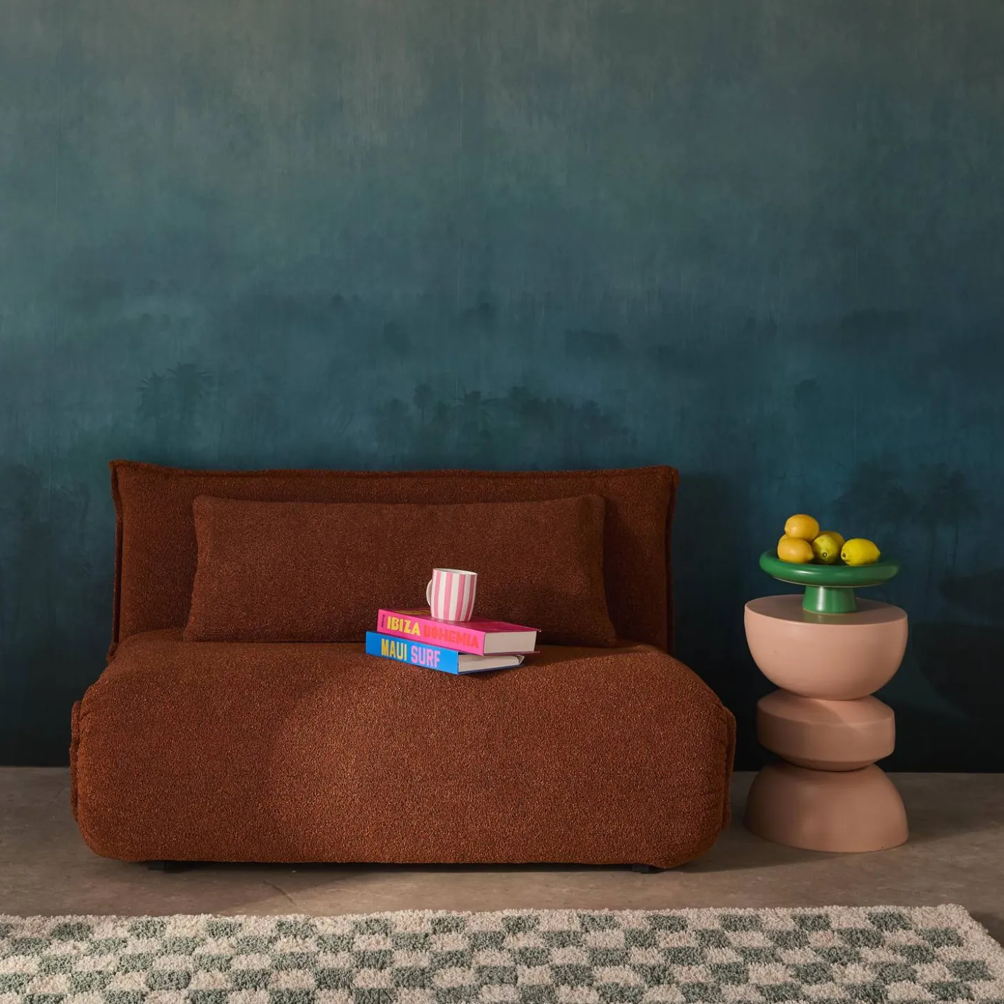 2-Sitzer Schlafsofa mit Bezug aus strukturiertem Bouclé