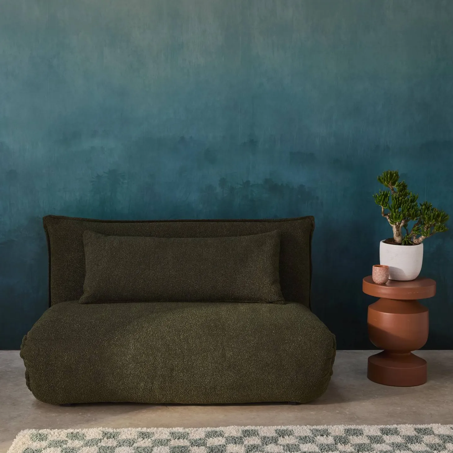 2-Sitzer Schlafsofa mit Bezug aus strukturiertem Bouclé