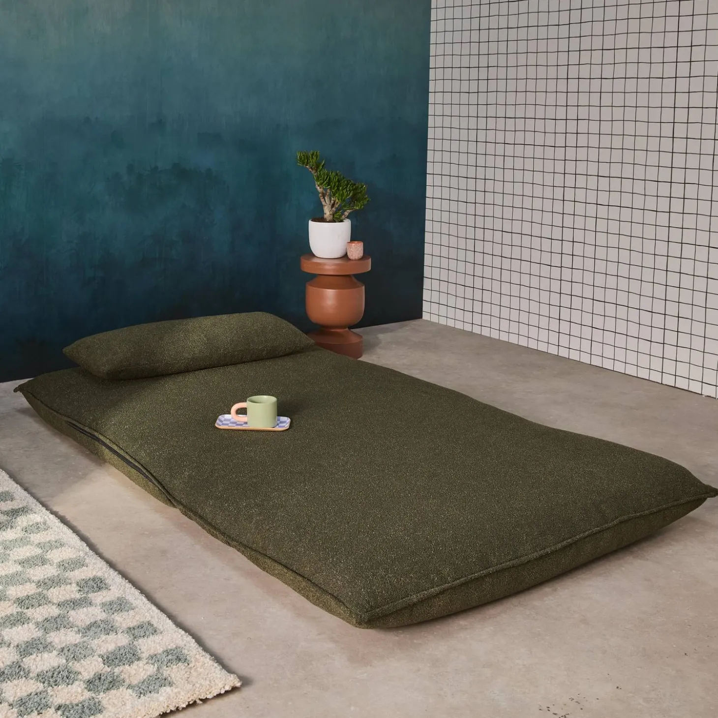 2-Sitzer Schlafsofa mit Bezug aus strukturiertem Bouclé