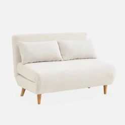 2-Sitzer Schlafsofa mit Bouclé-Bezug