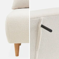 2-Sitzer Schlafsofa mit Bouclé-Bezug