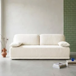 3-Sitzer-Schlafsofa mit Bouclé-Bezug und Stauraum