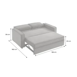 2-Sitzer Schlafsofa mit Cordbezug B 172,5 x T 91,5 x H 88,5cm