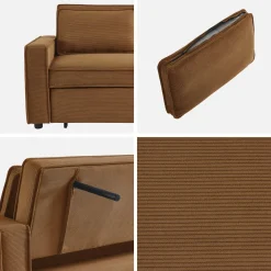 2-Sitzer Schlafsofa mit Cordbezug B 172,5 x T 91,5 x H 88,5cm