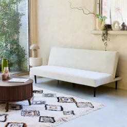 3-Sitzer Schlafsofa mit Cordbezug und Metallbeinen