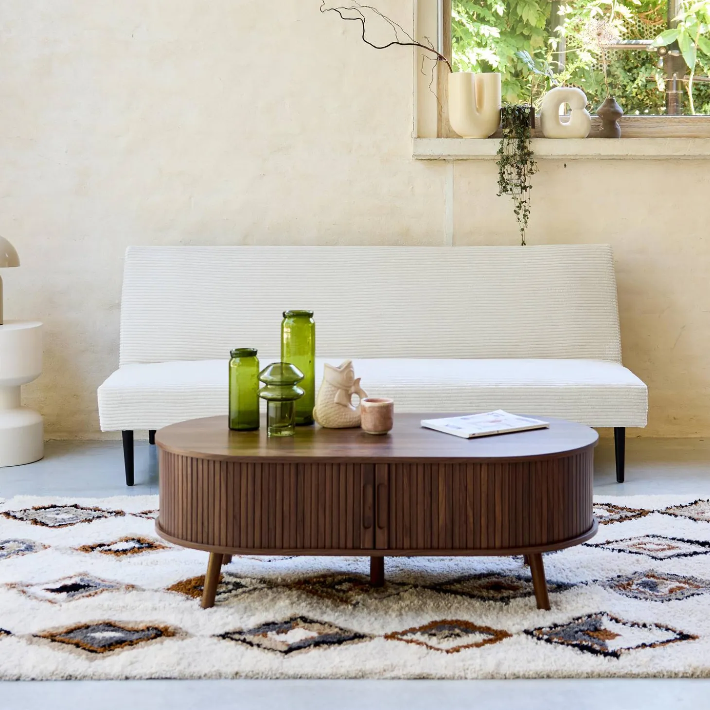 3-Sitzer Schlafsofa mit Cordbezug und Metallbeinen