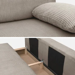 3-Sitzer Schlafsofa mit Cordbezug und Stauraum