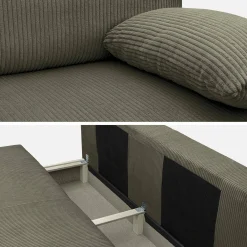 3-Sitzer Schlafsofa mit Cordbezug und Stauraum
