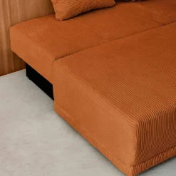 3-Sitzer Schlafsofa mit Cordbezug und Stauraum