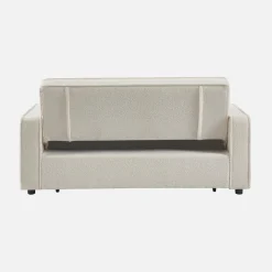 2-Sitzer Schlafsofa mit cremeweißem Bouclé-Bezug