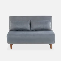2-Sitzer Schlafsofa mit Holzbeinen