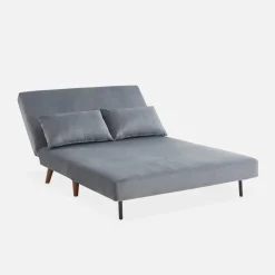 2-Sitzer Schlafsofa mit Holzbeinen