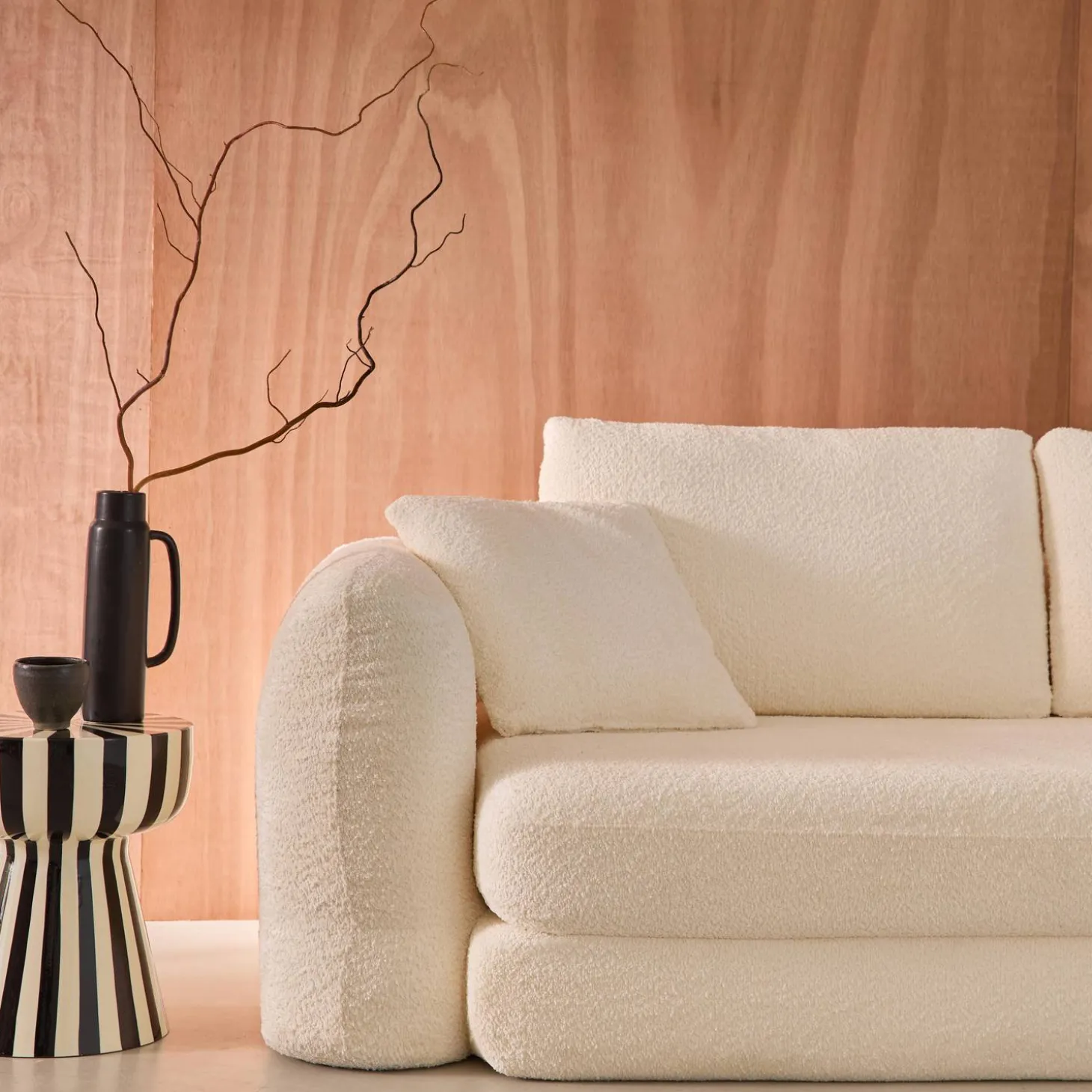 3-Sitzer-Schlafsofa mit strukturiertem Bouclé-Bezug
