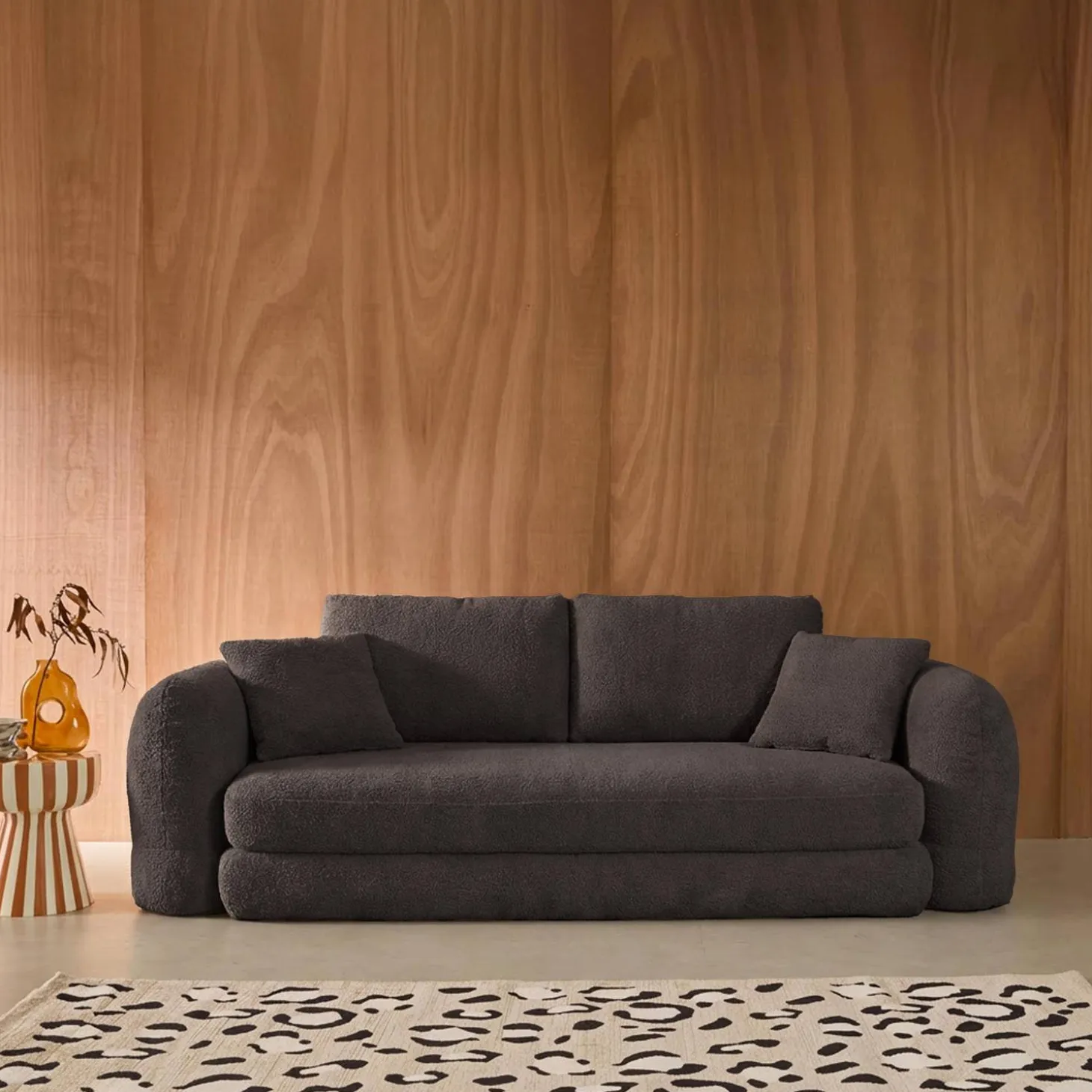 3-Sitzer-Schlafsofa mit strukturiertem Bouclé-Bezug