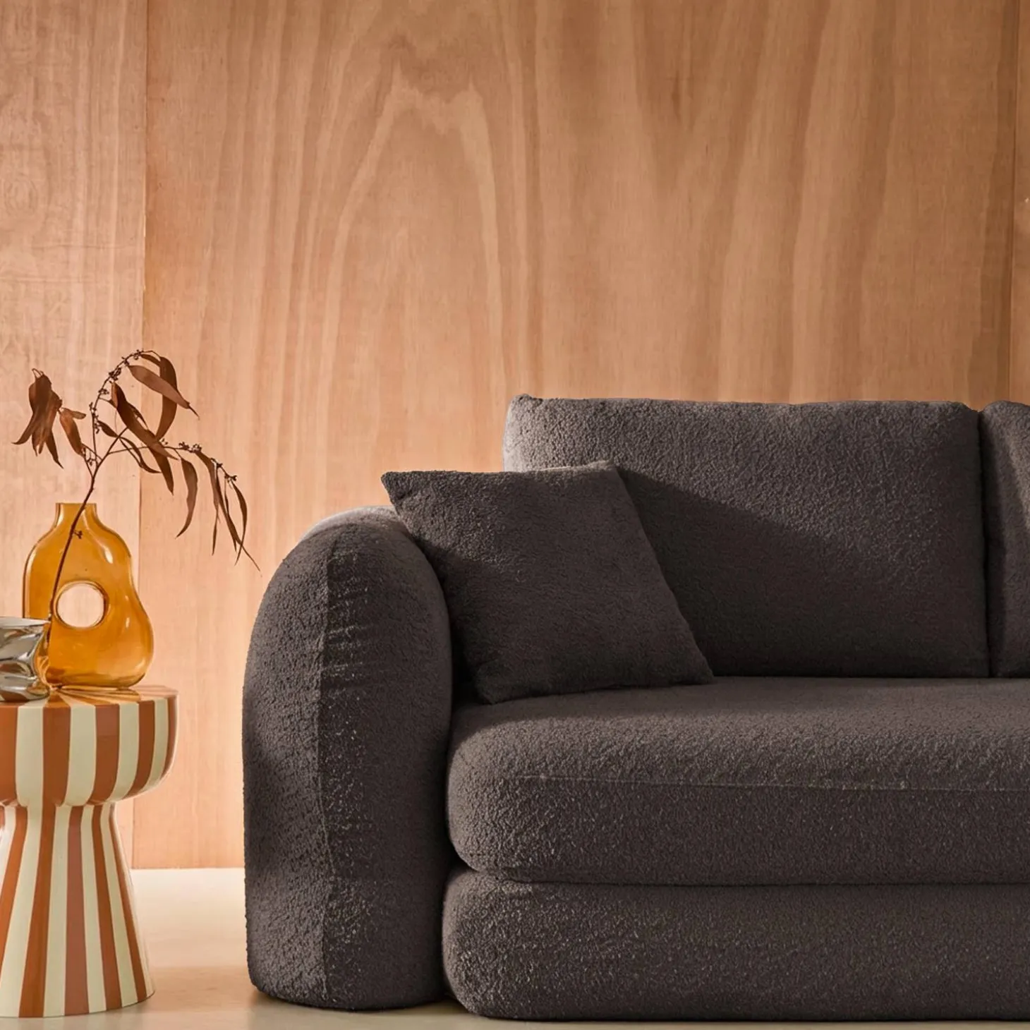 3-Sitzer-Schlafsofa mit strukturiertem Bouclé-Bezug