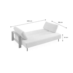 3-Sitzer Schlafsofa mit wasserabweisendem Stoff und Armlehnen aus Holz