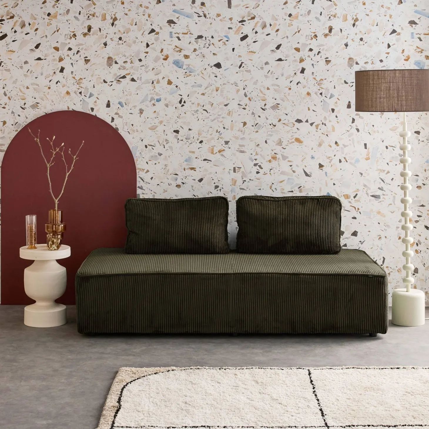 2-Sitzer Sessel für ein modulares Sofa - Cordbezug