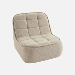 3-Sitzer Sitzgruppe mit Sofa, Sessel und Hocker, strukturierter Bouclé-Bezug