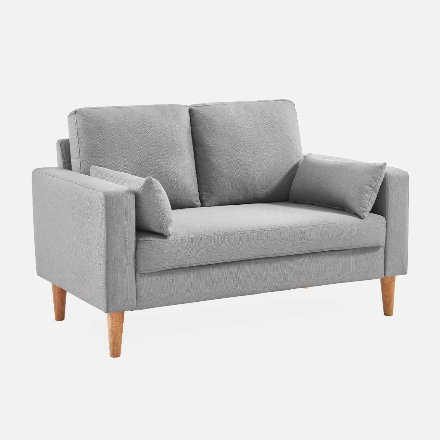 2-Sitzer Sofa, Bezug aus Polyester, Füße aus Holz