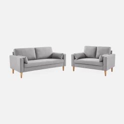 2-Sitzer Sofa, Bezug aus Polyester, Füße aus Holz