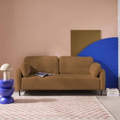 3-Sitzer Sofa mit Bouclé-Bezug und Metallfüßen