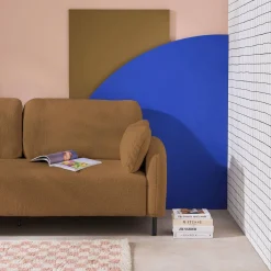 3-Sitzer Sofa mit Bouclé-Bezug und Metallfüßen