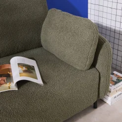 3-Sitzer Sofa mit Bouclé-Bezug und Metallfüßen
