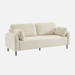 3-Sitzer Sofa mit Bouclé-Bezug und Metallfüßen