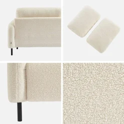 3-Sitzer Sofa mit Bouclé-Bezug und Metallfüßen