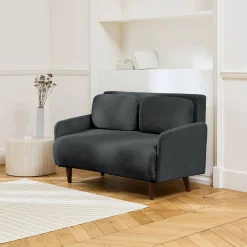 2-Sitzer-Sofa mit Cordbezug und Holzfüßen