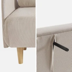 2-Sitzer-Sofa mit Cordbezug und Holzfüßen
