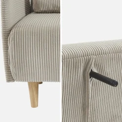 2-Sitzer-Sofa mit Cordbezug und Holzfüßen