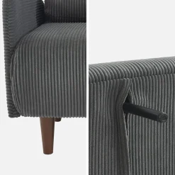 2-Sitzer-Sofa mit Cordbezug und Holzfüßen