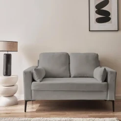2-Sitzer-Sofa, mit Cordbezug und Metallfüßen