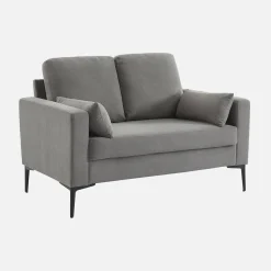 2-Sitzer-Sofa, mit Cordbezug und Metallfüßen