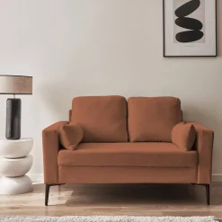 2-Sitzer-Sofa, mit Cordbezug und Metallfüßen
